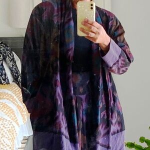 Michele Lamy Vintage Rare Open Style Jacket with Skirt Dark Purple Suit